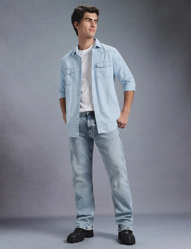 inkd قميص جينز كلاسيكي للرجال | التركيب المنتظم